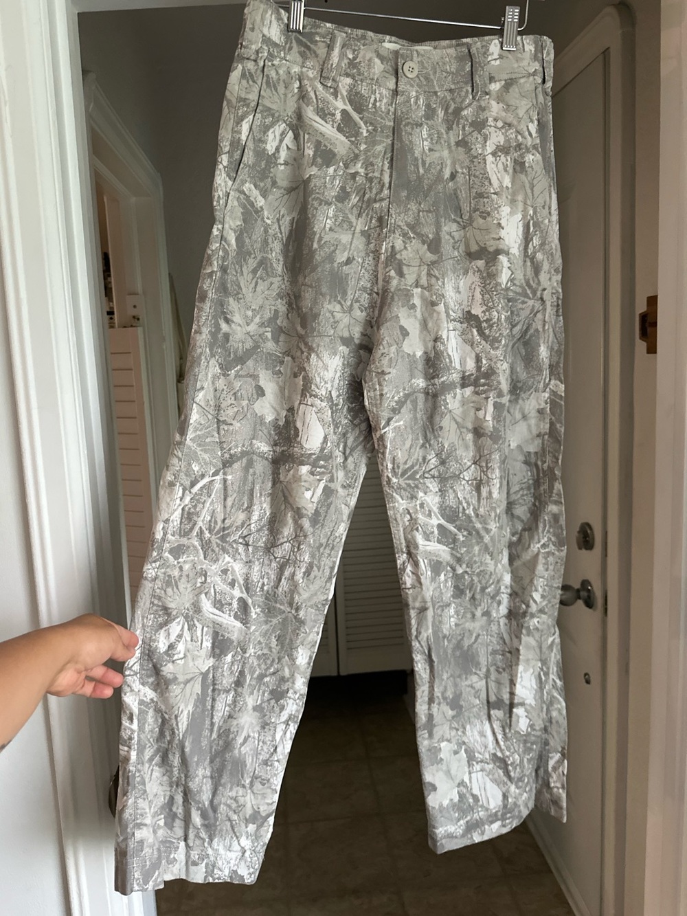 Hollister Baggy Linen Cotton Straight Leg Camouflage Print Pants Size Medium